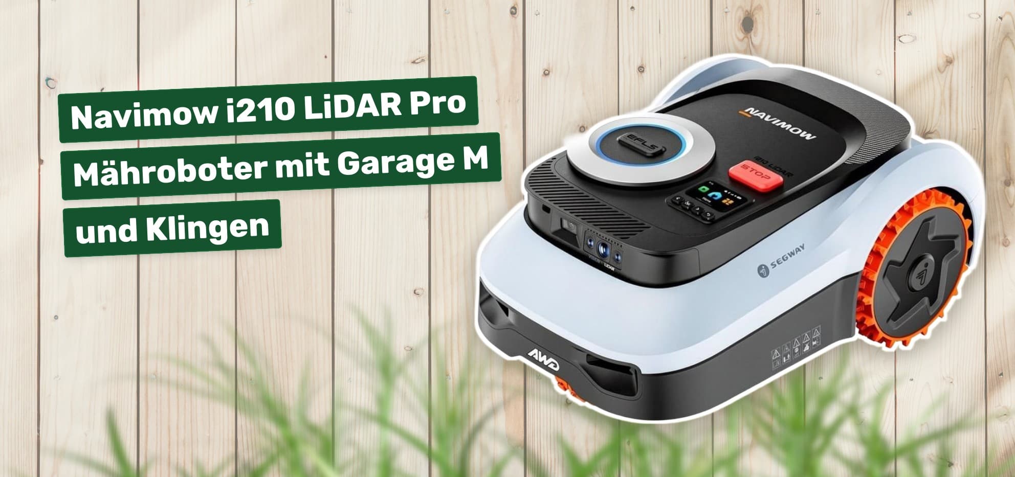 Navimow i210 LiDAR Pro Mähroboter mit Garage M und Klingen