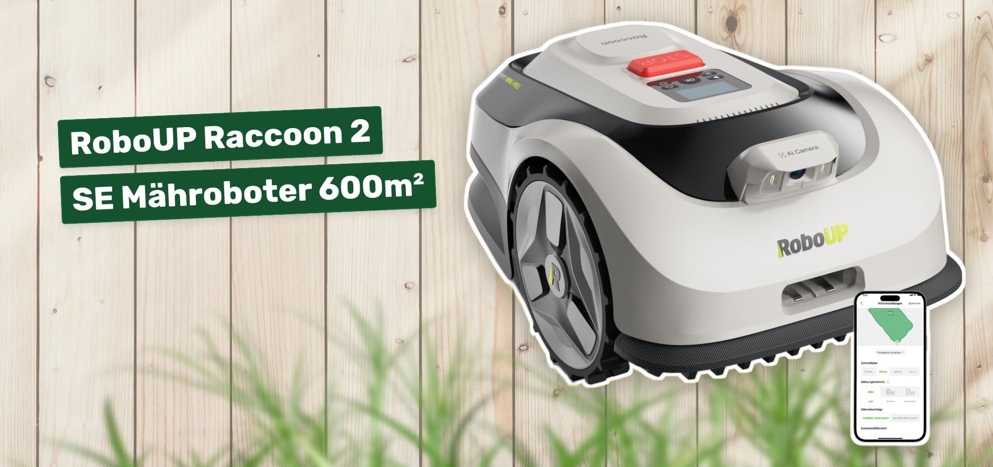 RoboUP Raccoon 2 SE Mähroboter 600m²